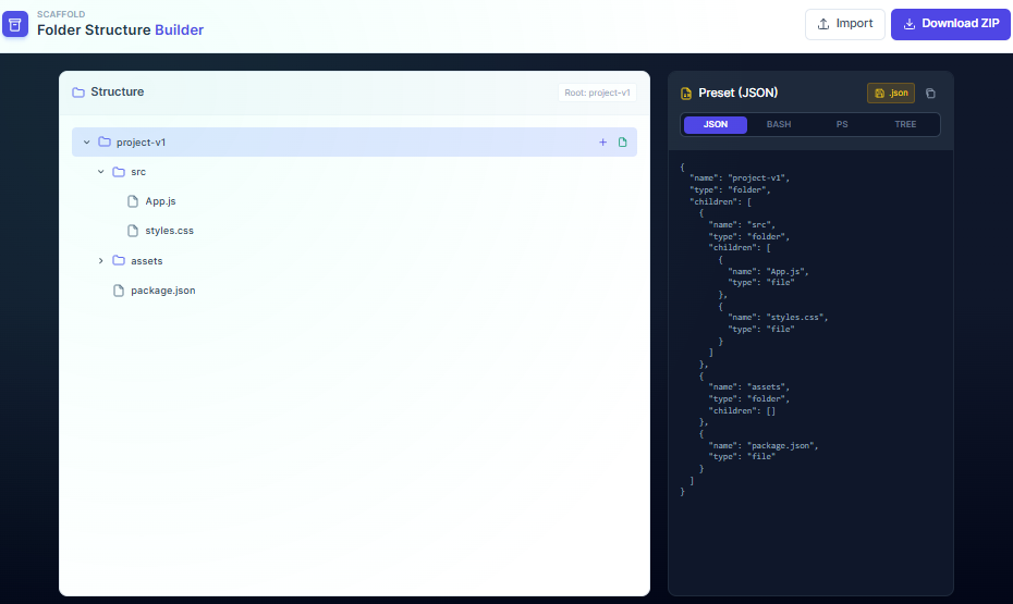 folder-structure-builder utility screenshot