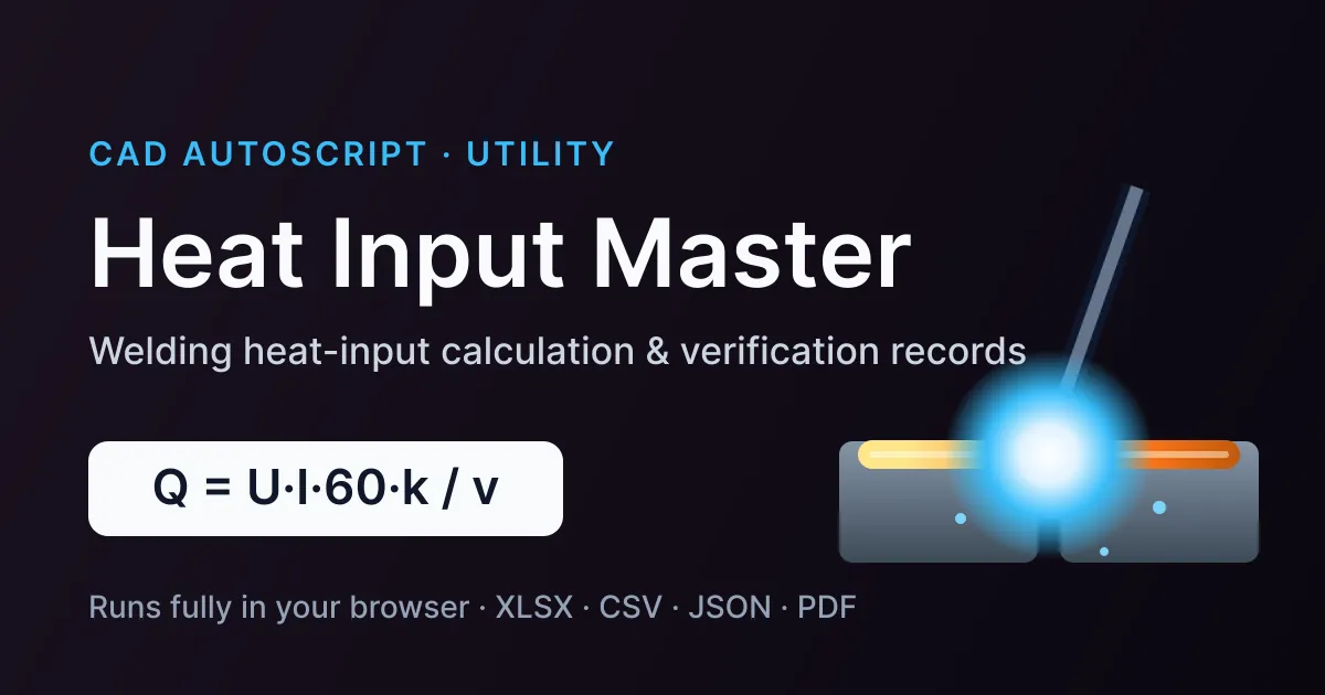 Heat Input Master screenshot