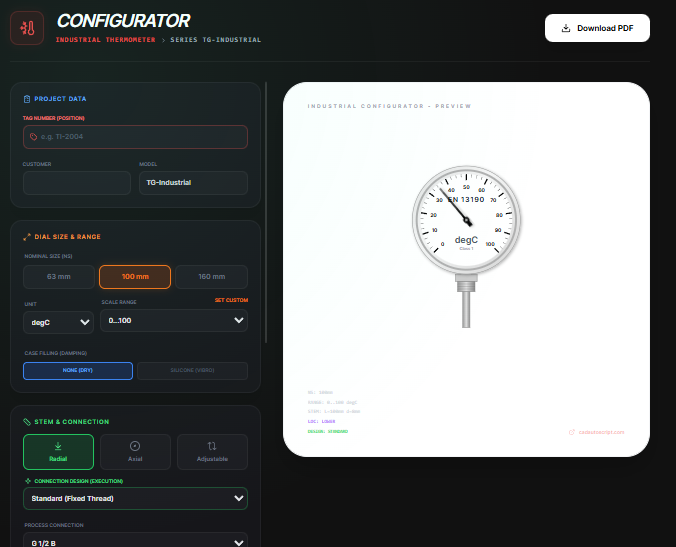 industrial-thermometer-configurator utility screenshot