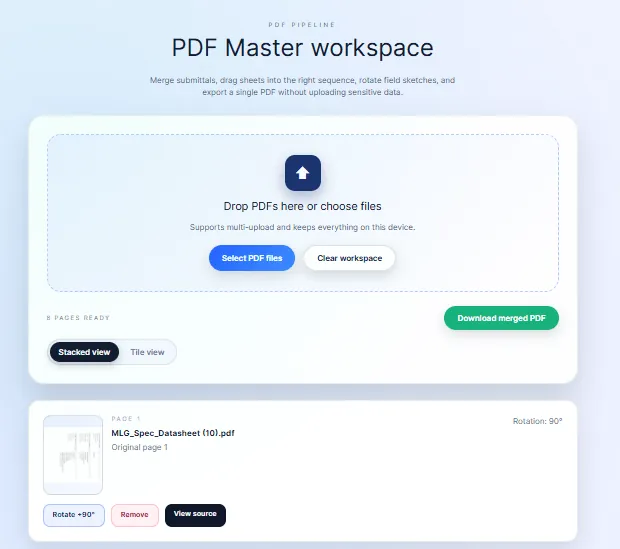 captura de pantalla de la utilidad PDF Master