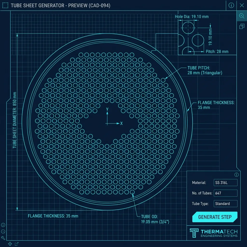tube-sheet-generator utility screenshot